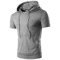 Herren Kapuzen Kurzarm T-Shirt mit Tasche