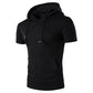 Herren Kapuzen Kurzarm T-Shirt mit Tasche