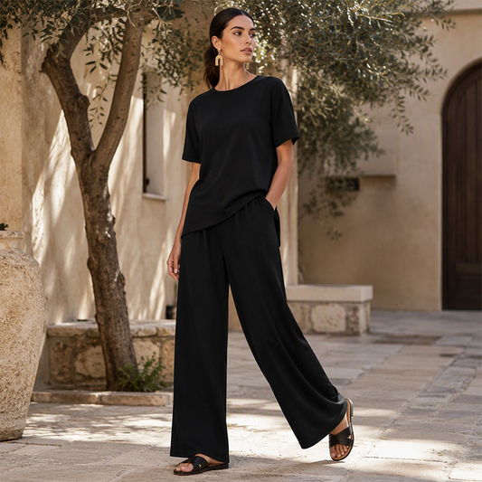 💃👚👖50 % Rabatt！✨Weites Oberteil & Weite Hose Set für Damen