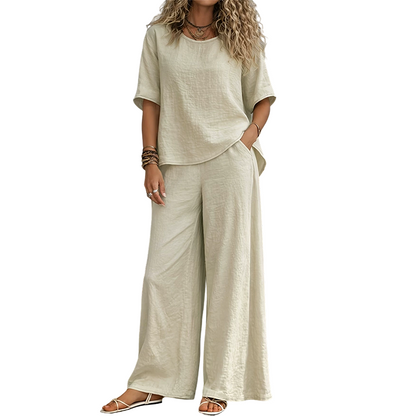 💃👚👖50 % Rabatt！✨Weites Oberteil & Weite Hose Set für Damen
