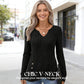 Damen V-Ausschnitt Strick-Top mit asymmetrischem Saum