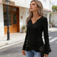Damen V-Ausschnitt Strick-Top mit asymmetrischem Saum