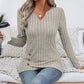 Damen V-Ausschnitt Strick-Top mit asymmetrischem Saum