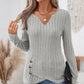 Damen V-Ausschnitt Strick-Top mit asymmetrischem Saum