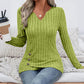 Damen V-Ausschnitt Strick-Top mit asymmetrischem Saum