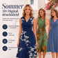 Schmeichelndes Midikleid mit V-Ausschnitt
