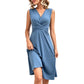 Schmeichelndes Midikleid mit V-Ausschnitt