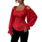 🌸 Damen Cold-Shoulder-Oberteil aus geblümtem Jacquard – Eleganter Blumenstoff, femininer Schulter-Akzent & vielseitig kombinierbar | Perfekt für warme Tage, Dates & besondere Anlässe – Jetzt -50%!