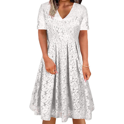 📢📢50%Rabatt!!!👗Elegantes Spitzenkleid mit V-Ausschnitt für Damen✨✨