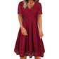 📢📢50%Rabatt!!!👗Elegantes Spitzenkleid mit V-Ausschnitt für Damen✨✨