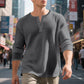 📢📢50%Rabatt!!!✨🎉Langarm-Henley-Shirt aus Waffelstrick für Herren