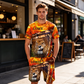 📢📢50%Rabatt!!!🎉✨Herren Freizeit-Set mit Tiermotiv: T-Shirt und Shorts