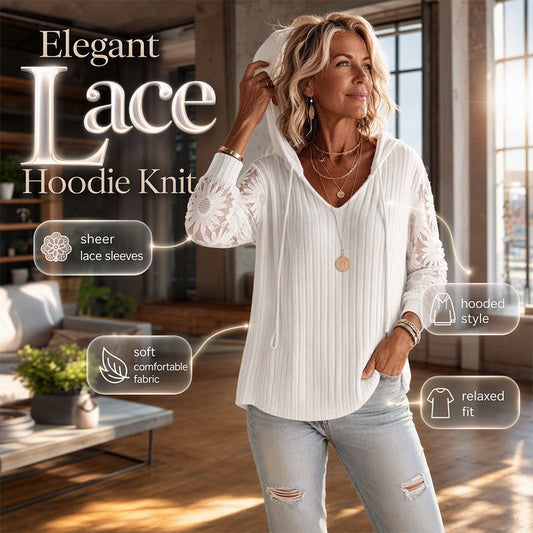 📢📢50%Rabatt!!!🎉✨Elegante Spitzen-Hoodie-Strickjacke