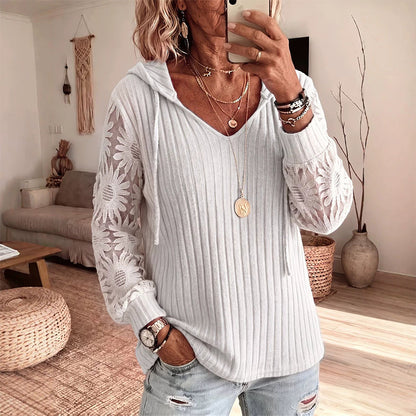 📢📢50%Rabatt!!!🎉✨Elegante Spitzen-Hoodie-Strickjacke