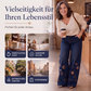 Weite Damenjeans mit Cut-Outs und Metallösen