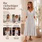 Damen V-Ausschnitt Knopf-Plisseekleid
