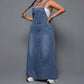 Damen Große Größen Denim Overall Maxikleid