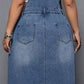 Damen Große Größen Denim Overall Maxikleid