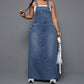 Damen Große Größen Denim Overall Maxikleid