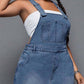 Damen Große Größen Denim Overall Maxikleid