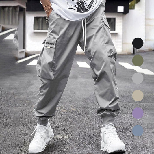 Herren Casual Loose Vintage Jogginghose mit Klapptaschen