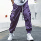 Herren Casual Loose Vintage Jogginghose mit Klapptaschen