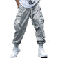 Herren Casual Loose Vintage Jogginghose mit Klapptaschen