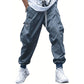 Herren Casual Loose Vintage Jogginghose mit Klapptaschen