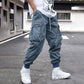 Herren Casual Loose Vintage Jogginghose mit Klapptaschen