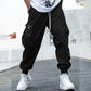 Herren Casual Loose Vintage Jogginghose mit Klapptaschen