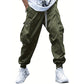 Herren Casual Loose Vintage Jogginghose mit Klapptaschen