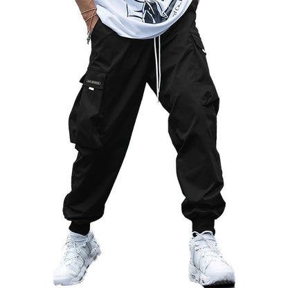 Herren Casual Loose Vintage Jogginghose mit Klapptaschen