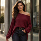 Damen-Carmen-Oberteil mit geteiltem Saum