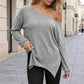 Damen-Carmen-Oberteil mit geteiltem Saum