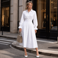 Langarm-Hemdkleid für Damen mit Faltenbund
