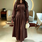 Langarm-Hemdkleid für Damen mit Faltenbund