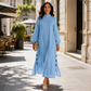 Weites langärmeliges Maxikleid für Damen
