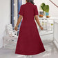 Lässiges Maxikleid für Damen mit Reißverschluss und Unifarben
