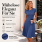Elegantes geripptes Strickkleid für Damen mit gebürsteter Oberfläche