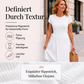 Elegantes geripptes Strickkleid für Damen mit gebürsteter Oberfläche