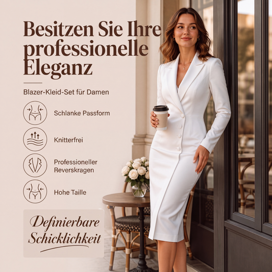 Elegantes asymmetrisches einreihiges Blazerkleid für Damen