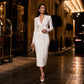 Elegantes asymmetrisches einreihiges Blazerkleid für Damen
