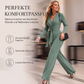 📢📢50%Rabatt!!!🎉✨Langärmeliger V-Ausschnitt-Overall mit Gürtel für Damen – Figurumspielender Schnitt, fließender Stoff & vielseitig kombinierbar – Perfekt für Alltag, Büro & besondere Anlässe