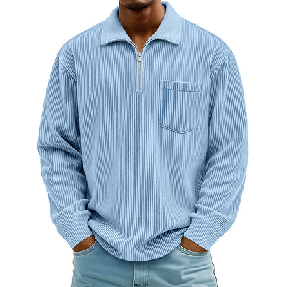 📢📢50%Rabatt!!!🎉✨Herren Freizeit Rippstrick Halbzip Pullover