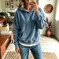 🍂🧥Neue Herbstkollektion – 50 % Rabatt！☕Damen-Kapuzenpullover aus Cord mit Taschen