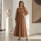 👗🍁Herbst-Favoriten – 50 % Rabatt！☕Gestreiftes Maxikleid für Damen mit elastischer Taille