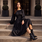 👗🍁Herbst-Favoriten – 50 % Rabatt！☕Gestreiftes Maxikleid für Damen mit elastischer Taille