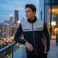 Herren-Stehkragenjacke im Color-Block-Design