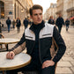 Herren-Stehkragenjacke im Color-Block-Design