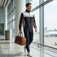 Herren-Stehkragenjacke im Color-Block-Design
